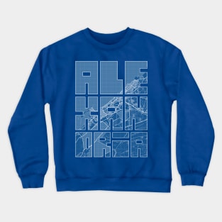 Alexandria, Egypt City Map Typography - Blueprint Crewneck Sweatshirt